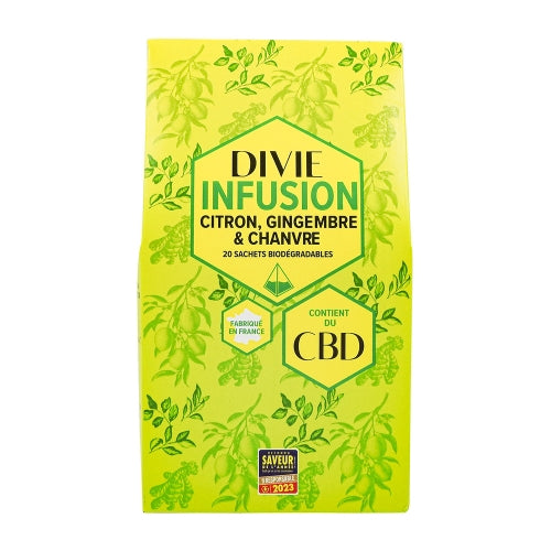 Infusion CBD Bio Citron Gingembre et Chanvre - DIVIE