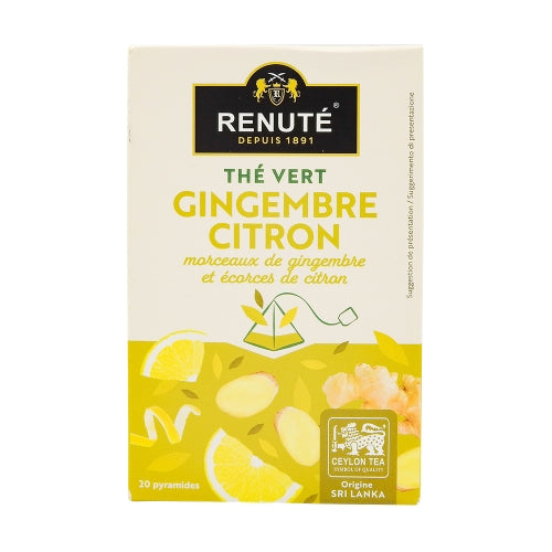 Thé Vert Gingembre et Citron 20 pyramides - Renuté